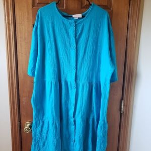 2X blue poplin summer dresa